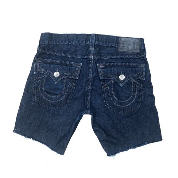 TRUE Religion Jean Shorts Size 34 RICKY BIG QT Blue - Picture 2 of 5